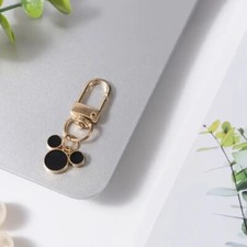 Disney Black Mickey Mouse Keychain, Bag Charm, Zipper Pull - NEW 