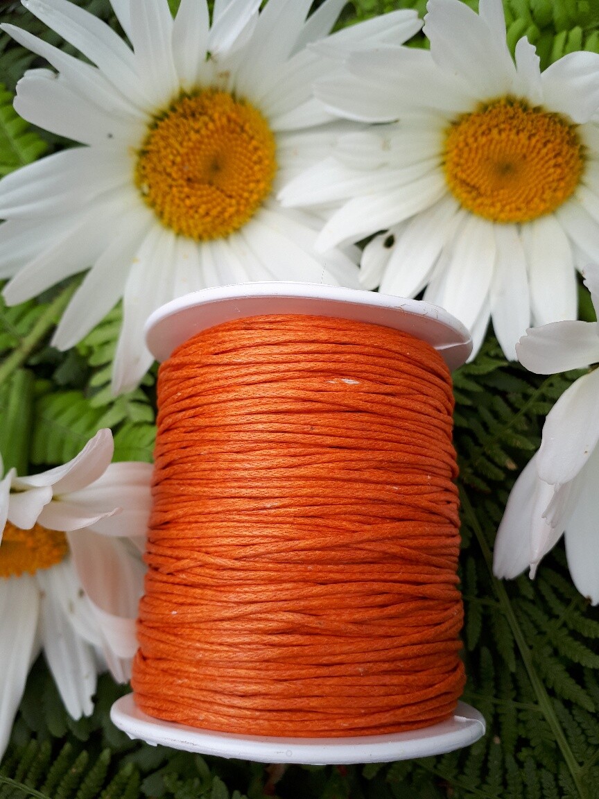 Cable de algodón encerado redondo de varios colores de 1 mm. 5, 10 y 20 metros de longitud