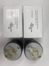 20Amp 250Volt AC 3 Pole 4 Wire Grounding Locking Plug, Two New NEMA L15-20