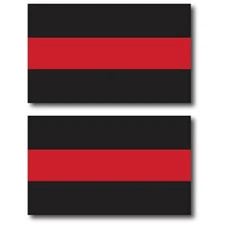 Thin Red Line Magnet Decal, 3x5 In Automotive Magnet for Car Truck SUV 2 Pack