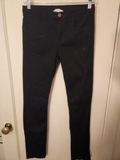 youth girls 13/14 black skinny jeans w/ black gems H M