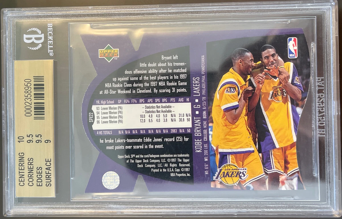 1996-97 SPx Die-Cut GOLD Kobe Bryant RC Rookie Card #22 BGS 9.5 