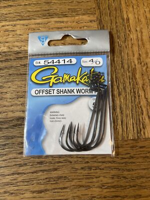Gamakatsu Offset Shank Worm RB Hook Size 4/0