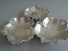 REED BARTON STERLING TRIPLE DISH BOWL CANDY NUTS "NATURISTIC" c1953 9OZ. BEAUTY!