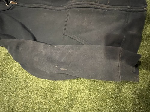 Carhartt Hoodie Mens Medium Black Rain Defender Full Zip Quilted Workwear Jacket - Picture 2 of 11