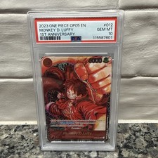 One Piece OP05 Monkey D. Luffy 1st Anniversary ST01-012 PSA 10 Gem Mint English