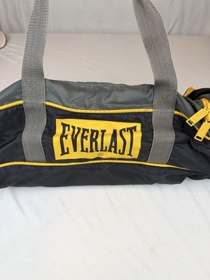 Everlast Black Yellow Large 25  Gym Duffel Bag Sports Boxing Shoulder Strap