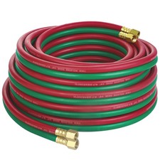 Hromee Oxygen Acetylene Hose 1/4-Inch × 50 Feet with 50ft Hose, Red, Green 