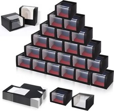 24 Pack Black Hat Boxes W/ Window Display Storage Box Baseball Caps Snapbacks