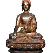 Antique Buddhism bronze Gilt Sakyamuni Buddha blessed Buda Statue