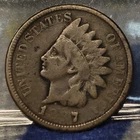 1887 Grease Filled Die Obverse Indian Head Cent Penny ERROR #WN19784