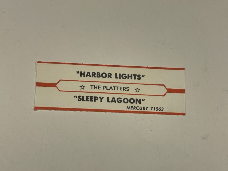 Jukebox Title Strip Platters Harbor Lights Sleepy Lagoon Mercury