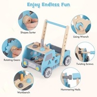 Wooden Baby Walker with Adjustable Speed 2-in-1