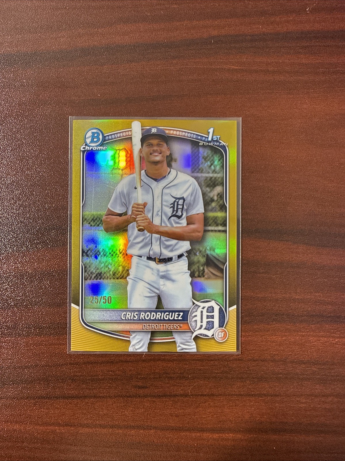 2025 Bowman Chrome Baseball 1st Cris Rodriguez Gold Refractor 25/50 SSP #BCP-250