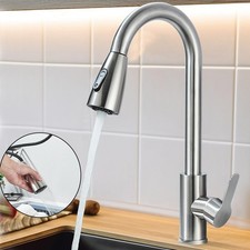 360° Kitchen Sink Mixer Tap Pull Out Spout Spray Single Lever Modern Mono Taps