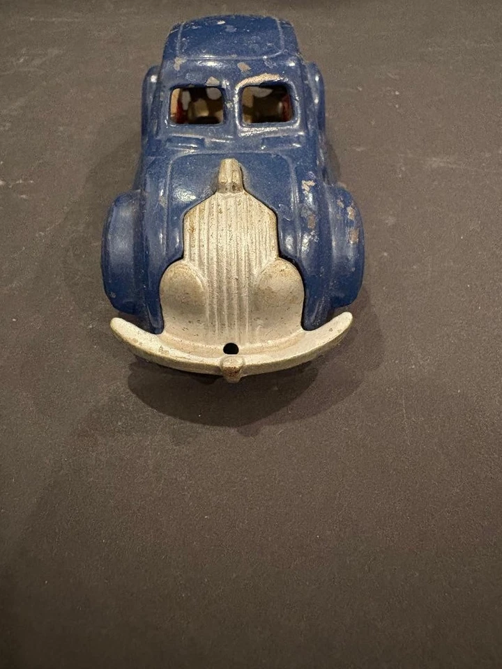 Raro Original Vintage Anos 1930 Hubley Azul Ferro Fundido Chrysler Airflow Carro Brinquedo - Imagem 2 de 4