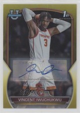 2022 Bowman U Chrome Prospect Yellow Refractor 69/75 Vincent Iwuchukwu Auto uk2