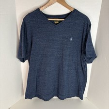 Polo Ralph Lauren V Neck T Shirt, Men  s XL, Blue Light Blue Pony Short Sleeve