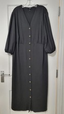 JD Williams Black Button-Through Dress - Size 26 - Plus Size Maxi/Midaxi