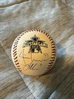 Joe Mauer Justin Morneau Signed 2010 All Star Baseball STAINED HOF Twins
