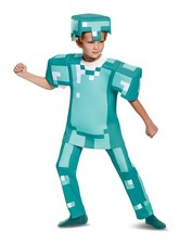 Child Deluxe Minecraft Armor Costume Kids Diamond Armor Cosplay Outfit
