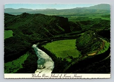 Wailua River Kauai Hawaii Scenic Aerial View Vintage Postcard Panorama