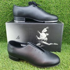 Leo Jazz Tap SIZE 9.5 Women's Lace Up Dance Shoes Taps Oxford Black