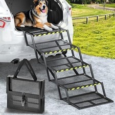 Pawaboo Extra Wide Foldable Dog Car Stairs Ramp, Non-Slip, 300lbs Adjustable