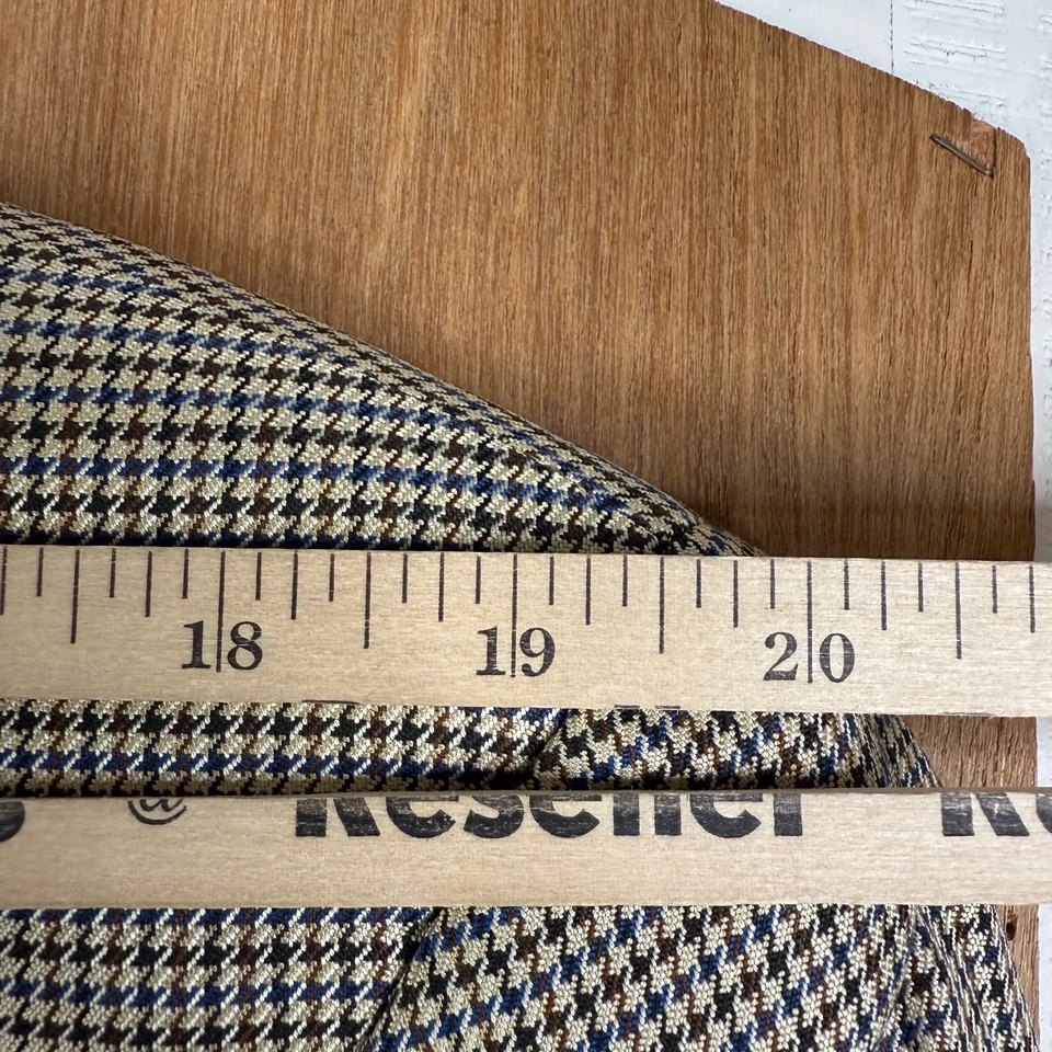 Blazer Tasso Elba Para Hombres 44R Bronceado Pata de Gallo 2 Botones Seda Mezcla de Lana Abrigo Deportivo Foto 4 de 4