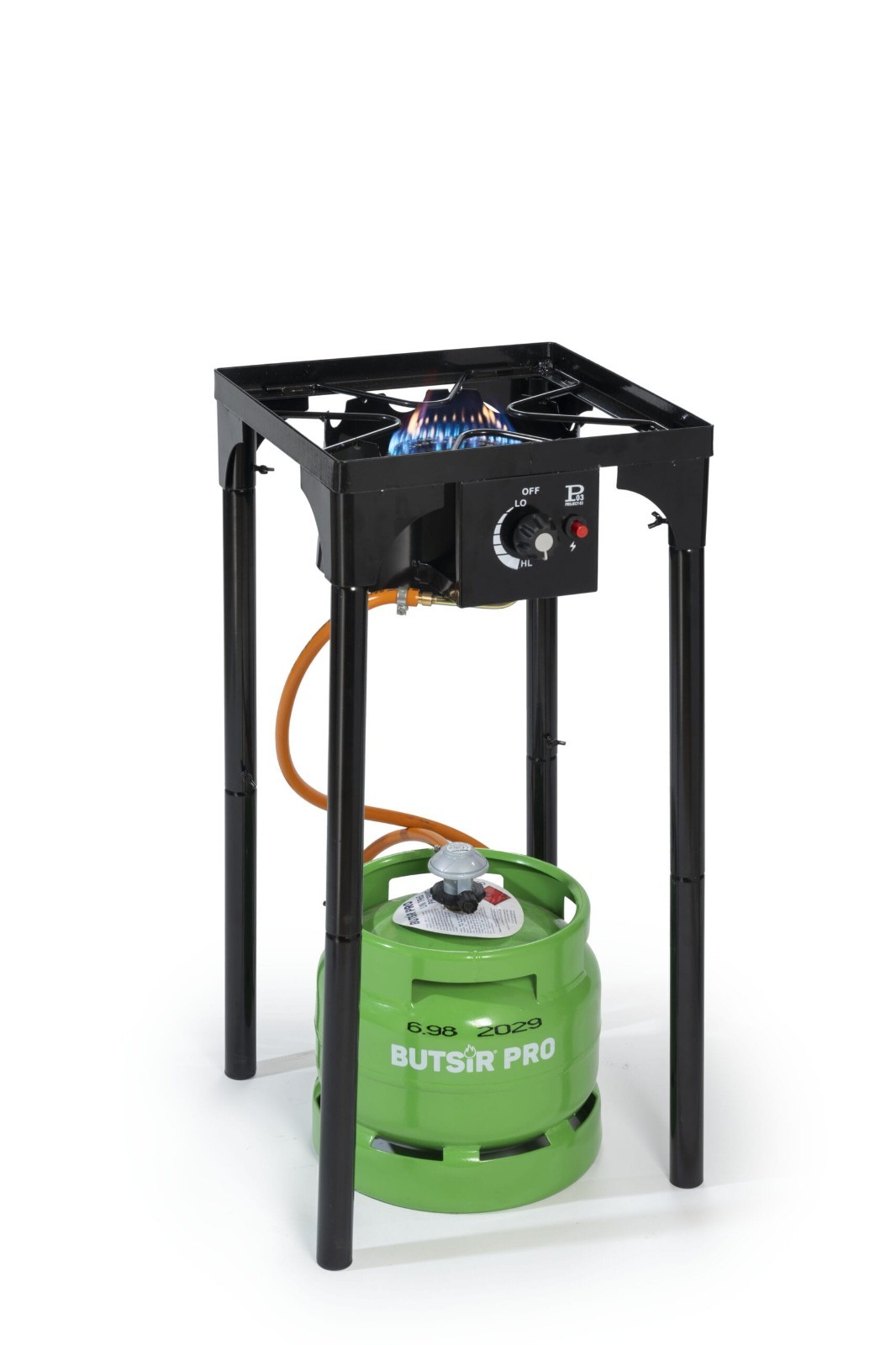 BUTSIR Hornillo a gas con patas de alta potencia Powerfire Camp