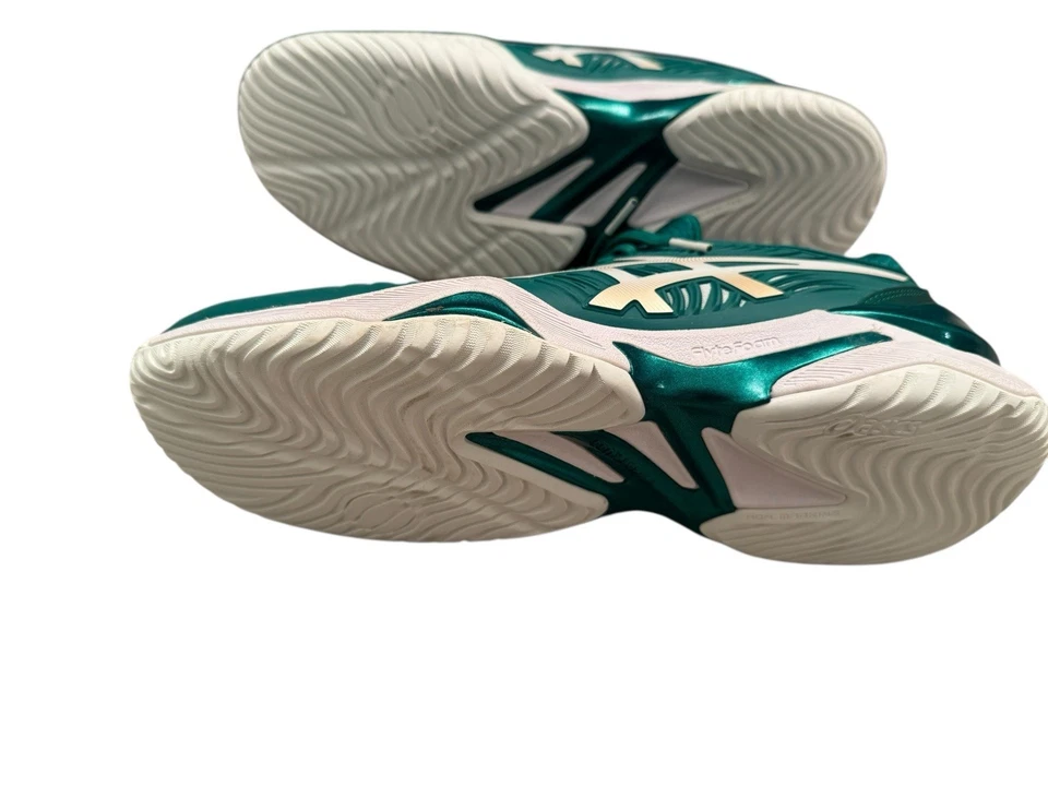 НОВЫЕ МУЖСКИЕ ТЕННИСНЫЕ ТУФЛИ ASICS COURT FF NOVAK DJOKOVIC РАЗМЕР США 10 (КАПУСТА/БЕЛЫЙ) - Изображение 3 из 4