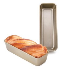 Long Loaf Pan, 12x4 Inch Rectangle Bread Loaf Pan Set of 2, Nonstick Bread Pa...