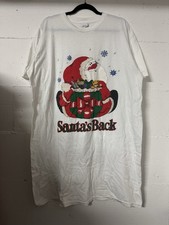 Vintage 90s Christmas Santa s Back Night Gown Shirt 25x37.5
