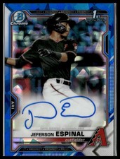 Jeferson Espinal 2021 Bowman Sapphire Edition Autographs 1st #BSPA-JES