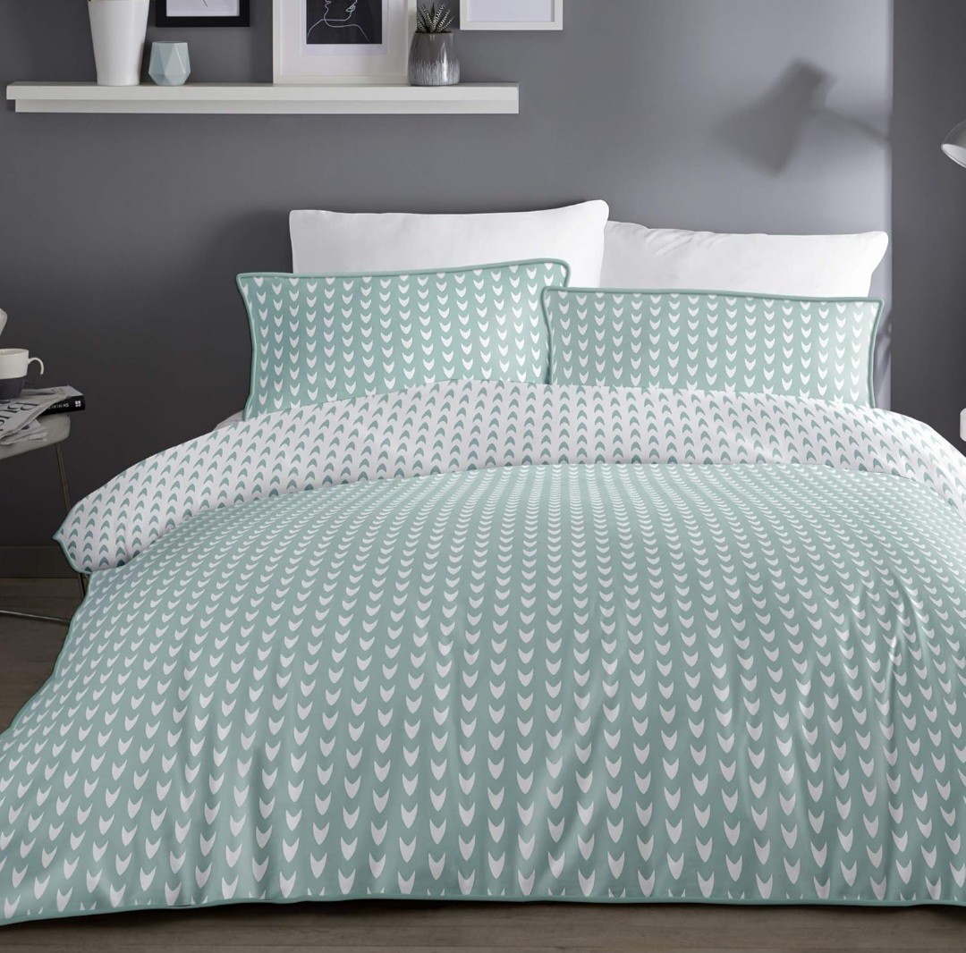 Appletree Daro Double Duvet Set Duck Egg Brand New Quilt Cover & Pillowcase