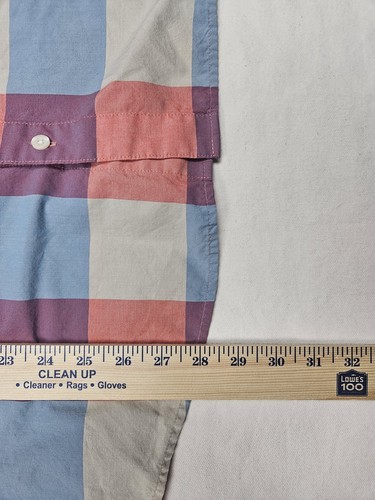 Patagonia Shirt Mens Extra Large Plaid Pink Blue Casual - Picture 8 of 8