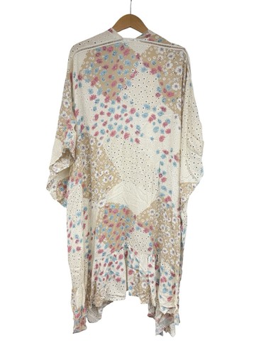 Easel Long Floral Multicolor Kimono Layering Piece Boho Womens Plus Size 1XL - Picture 5 of 6