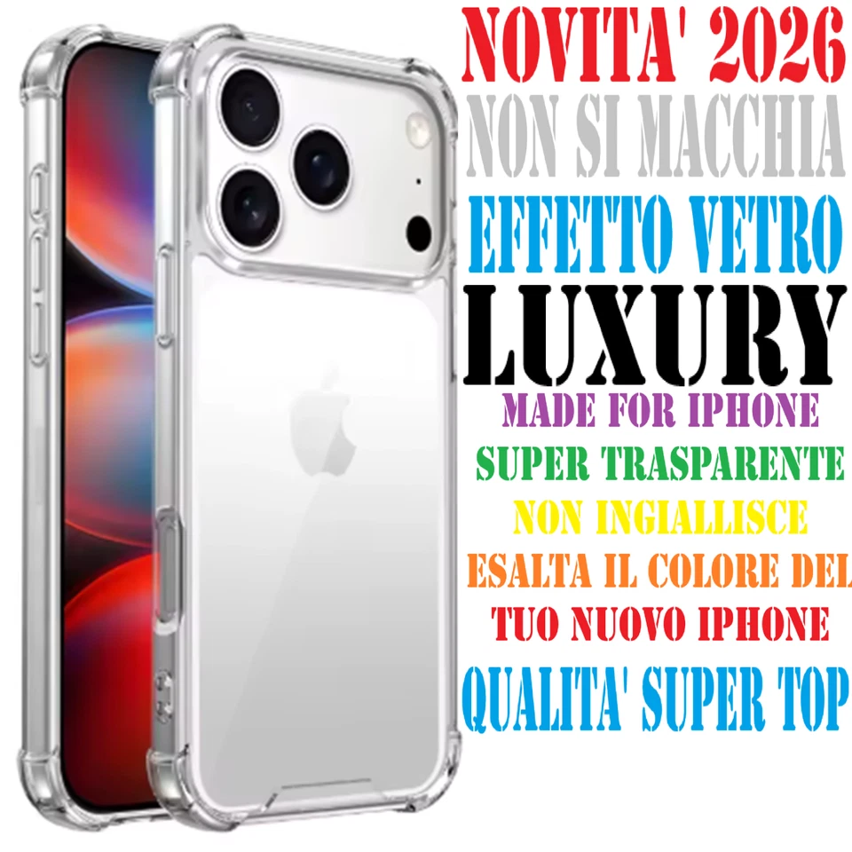 Cover per Apple Iphone 13 14 15 16 17 Acrilico Protezione Custodia Rigida - Immagine 2 di 4