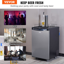 Beer Kegerator, Single Tap Draft Beer Dispenser, Silver 503 503 503