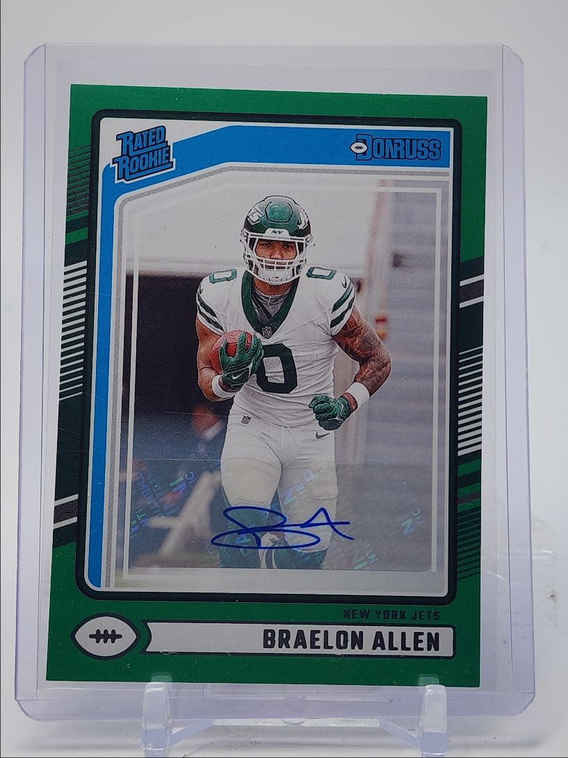 BRAELON ALLEN 2024 DONRUSS RATED ROOKIE AUTOGRAPH GREEN RC AUTO Q3260