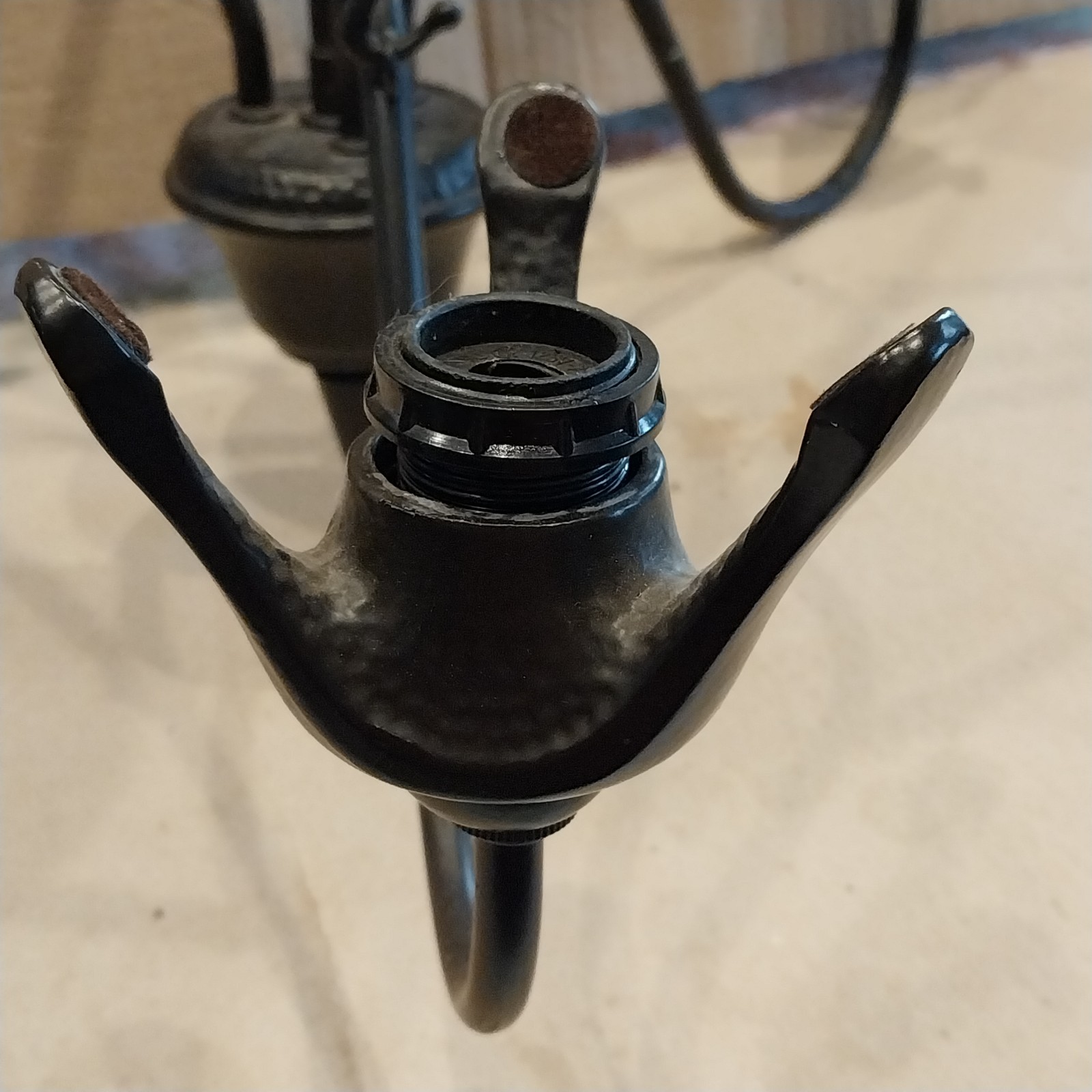 Vtg Restoration Hardware Gothic Metal 3 Arm Chandelier TESTED WORKING No Shades