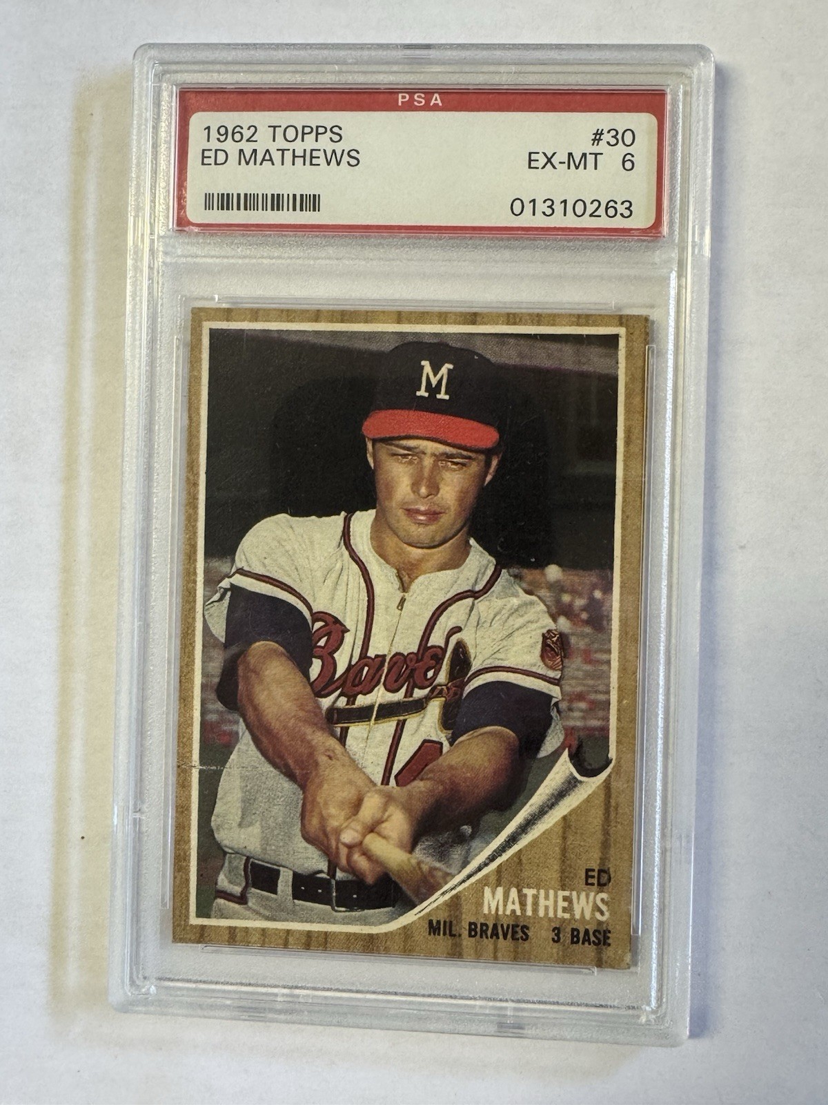 1962 Topps Ed Mathews #30 PSA 6 Nice Sharp Nice Vintage 500+ HR Club HOF
