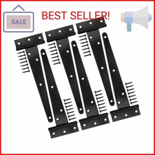 XINMEIWEN 6Pack 8Inch Black T-Strap Shed Hinge Heavy Duty Barn Gate Hinges Shed