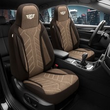 2x Sitzbezüge passend für Audi A2 8Z (Schwarz-Braun) | Vorne | Pilot HERM212