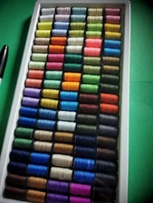 100 Mini Spools of Polyester Sewing Thread 🧵- Variety of 50 Colors - New In Box