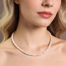 Dainty Tiny Freshwater Pearl Necklace Beaded Choker Genuine Pearl Jewelry Gift