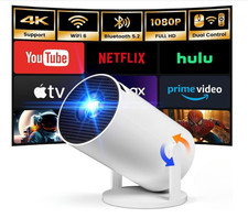 Mini Portable Projector 4K  HDR [Built-in Apps & Android]  20000 Lux Projector