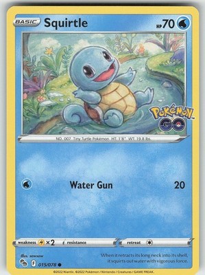 Pokemon Squirtle 015/078 Pokemon GO Common NM