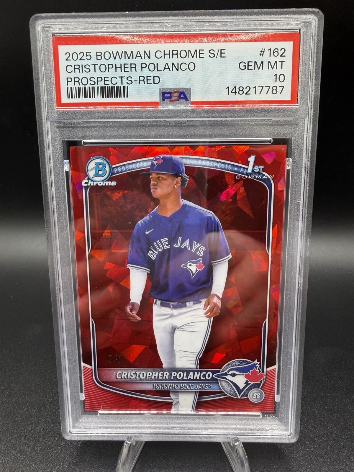 2025 Bowman Chrome Sapphire Cristopher Polanco 1st Red Refractor /5
