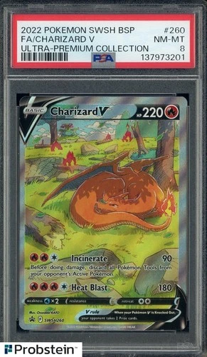 2022 Pokemon SWSH BSP #260 FA Charizard V Ultra Premium Collection PSA 8 NM-MT